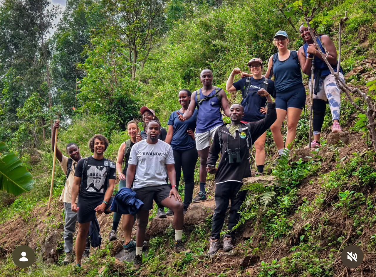 Group hike every weekend into the mountains of Kigali city